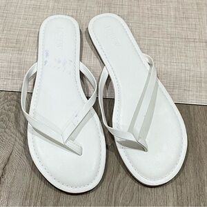 J Crew White Thong Flat Sandal